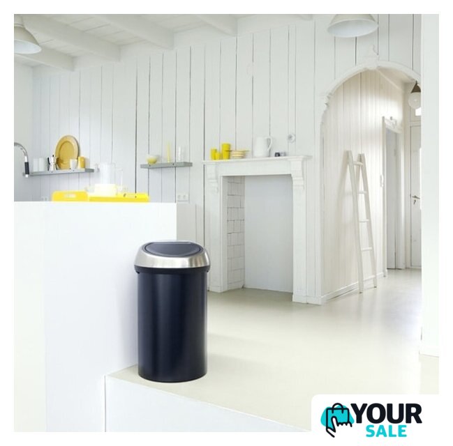 Мусорное ведро Brabantia Touch Bin 60 л (черный матовый) - Изображение №2 — Интернет-магазин Your Sale