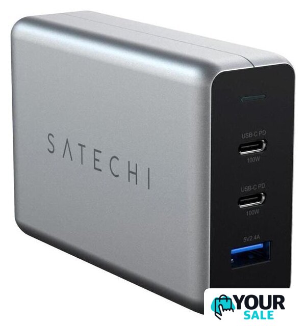 Сетевое зарядное Satechi 100W Type-C PD Compact GAN Charger ST-TC100GM-EU (европейская вилка) - Изображение №1 — Интернет-магазин Your Sale