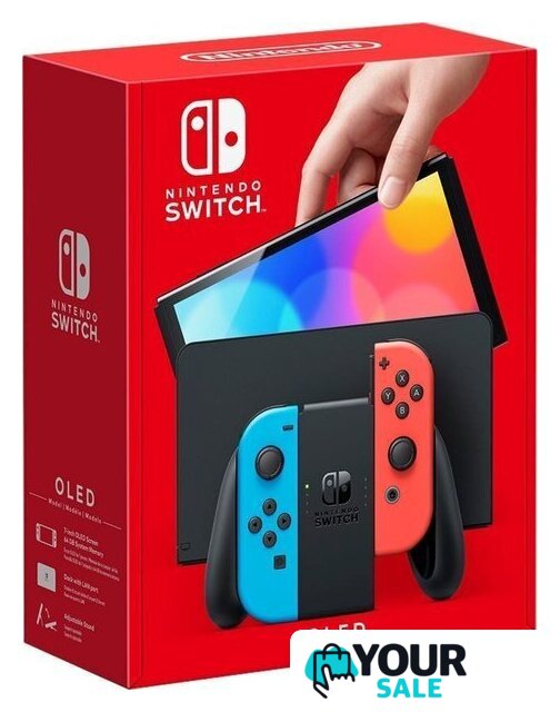 Игровая приставка Nintendo Switch OLED (черный, с неоновыми Joy-Con) - Изображение №1 — Интернет-магазин Your Sale