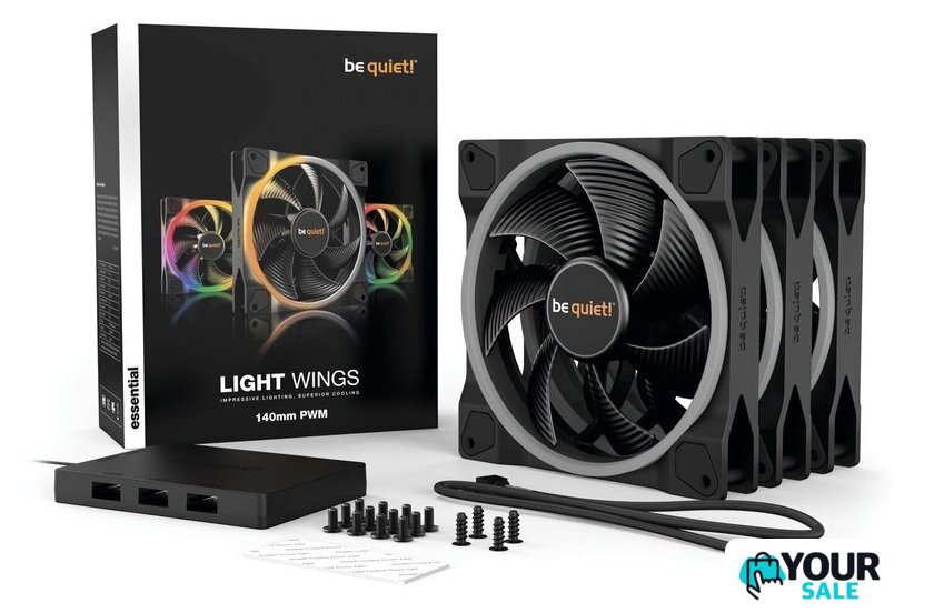Комплект вентиляторов для корпуса be quiet! Light Wings 140mm PWM Triple Pack BL078 - Изображение №6 — Интернет-магазин Your Sale