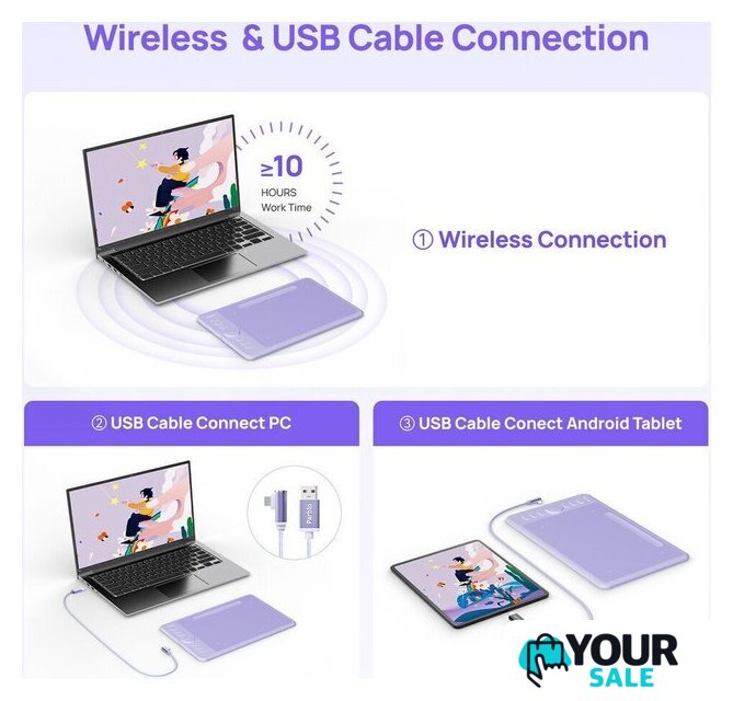 Графический планшет Parblo Intangbo SW (черный) - Изображение №6 — Интернет-магазин Your Sale