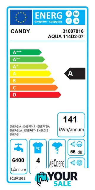 Стиральная машина Candy AQUA 114D2-07 - Изображение №2 — Интернет-магазин Your Sale