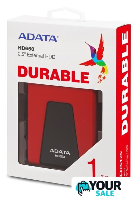 Внешний накопитель ADATA DashDrive Durable HD650 AHD650-1TU31-CRD 1TB (красный) - Изображение №7 — Интернет-магазин Your Sale