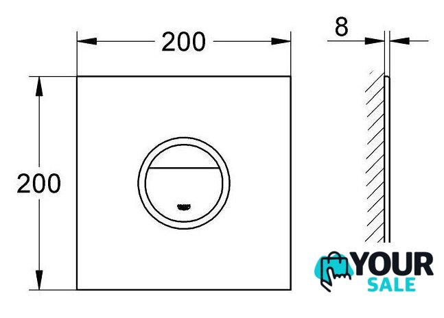 Панель смыва Grohe Ondus Digitecture Light 38915LS0 (белая луна) - Изображение №3 — Интернет-магазин Your Sale