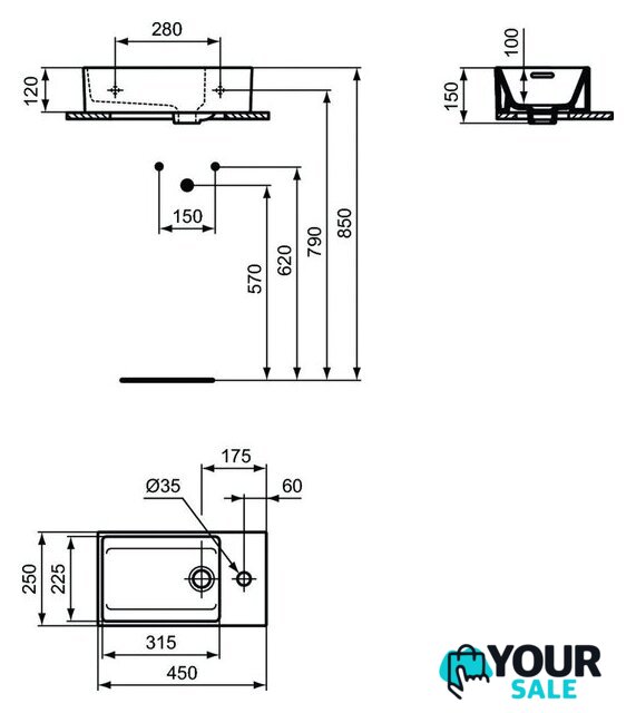 Умывальник Ideal Standard T373401 - Изображение №5 — Интернет-магазин Your Sale