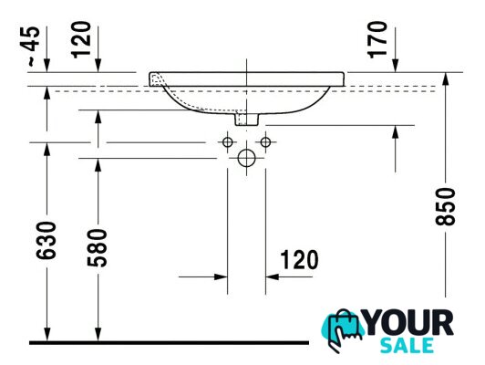 Умывальник Duravit DuraStyle 374620000 - Изображение №3 — Интернет-магазин Your Sale