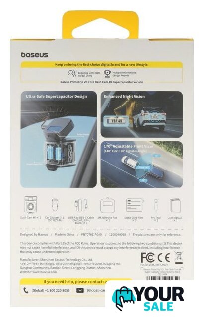 Видеорегистратор Baseus Dash Cam 4K BS-CM035 Cosmic Black C0119804 - Изображение №7 — Интернет-магазин Your Sale