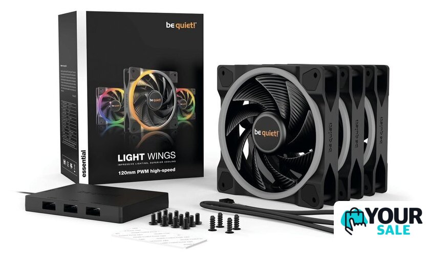 Комплект вентиляторов для корпуса с контроллером be quiet! Light Wings 120mm PWM High-Speed Triple-Pack BL077 - Изображение №6 — Интернет-магазин Your Sale