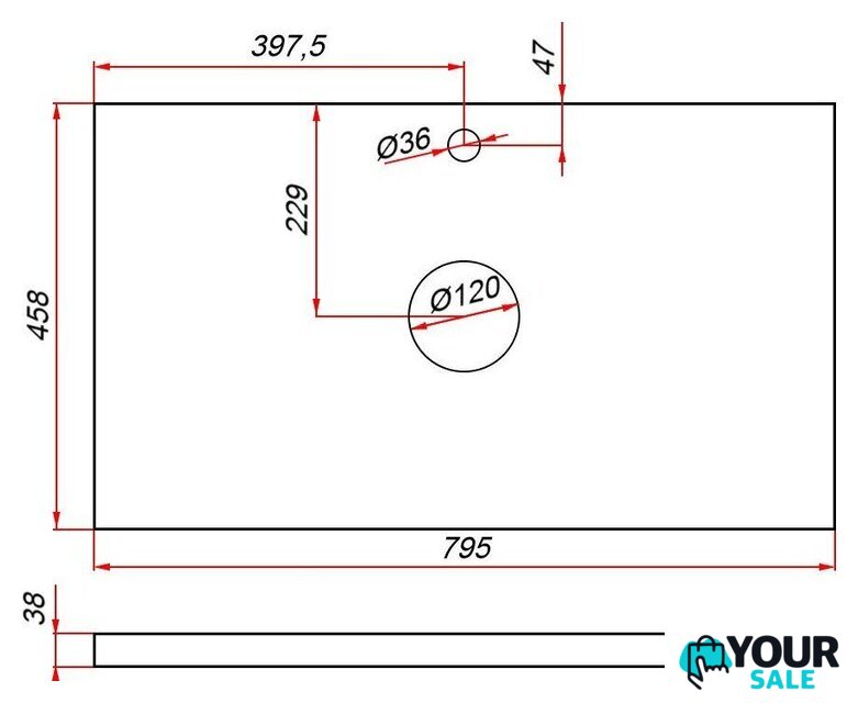  ЗОВ Тумба под умывальник Дион 80 D80LWP0M9003MKV5-HPL38T (туя/белый матовый) - Изображение №5 — Интернет-магазин Your Sale