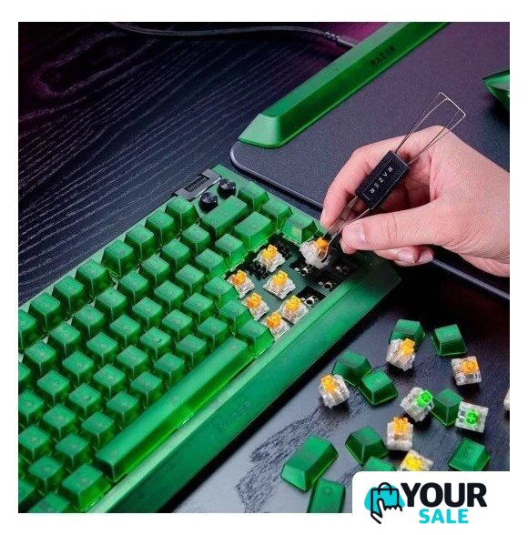Клавиатура Razer BlackWidow V4 75% Phantom Edition (зеленый, нет кириллицы) - Изображение №7 — Интернет-магазин Your Sale