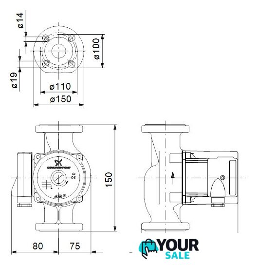 Циркуляционный насос Grundfos UP 40-50 F B 250 - Изображение №2 — Интернет-магазин Your Sale