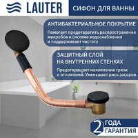 Lauter Bianca 140 21207140 (с каркасом и сифоном 21Y11021 матовый черный) Image #2