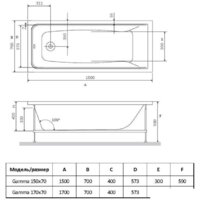 Alba Spa Gamma 170x70 (с ножками и экраном) Image #3