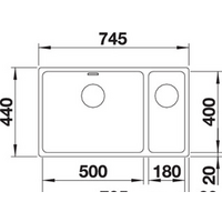 Blanco Andano 500/180-U (левая, без клапана-автомата) Image #3