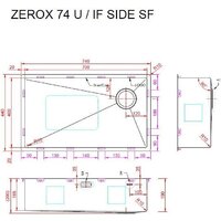 Кухонная мойка ZorG Zerox 74 U / IF Side SF Steel - Превью изображения №4 — Интернет-магазин Your Sale