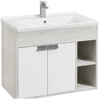 Акватон Тумба под умывальник Флай 80 1A237401FAX10 (дуб белый/дуб крафт) Image #1