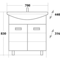 Onika Тумба с умывальником Балтика 70.17 + Балтика 70 Image #4