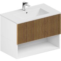 ЗОВ Тумба с умывальником Кито-2 100 (белый/тростник)