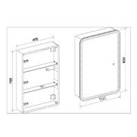 Пекам Шкаф с зеркалом LED Marta 50x80 (с сенсором на прикосновение) Image #7