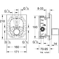Смеситель без скрытого механизма Grohe Grohtherm F 27619000 - Превью изображения №4 — Интернет-магазин Your Sale
