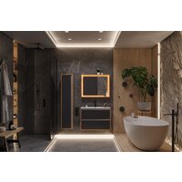 ЗОВ Шкаф-пенал Парма 150 PP150LHO0MBPMC1A (дуб/черный) Image #3