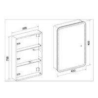 Пекам Шкаф с зеркалом LED Marta 40x80 (с сенсором на прикосновение) Image #7
