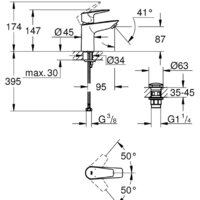 Смеситель Grohe Bauedge 23896001 - Превью изображения №5 — Интернет-магазин Your Sale