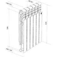 Алюминиевый радиатор Royal Thermo Revolution A 500 - 8 секций - Превью изображения №6 — Интернет-магазин Your Sale
