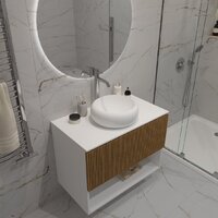 ЗОВ Тумба под умывальник Кито-2 2K80LW0MRMC-LDSPW (белый/тростник) Image #6