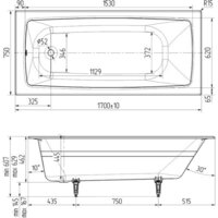 Ванна Wotte Vector 170x75 БП-э00д1472 - Превью изображения №3 — Интернет-магазин Your Sale