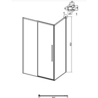Душевая стенка Grossman Galaxy 90x195 200.K33.01.90.21.00 (черный матовый/стекло прозрачное) - Превью изображения №9 — Интернет-магазин Your Sale