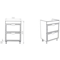 Viant Тумба с умывальником Лима Como 60 VLIM60CO-T2Y+S-UM-COM60/1-w Image #6