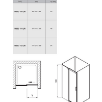 Ravak MSD2 110 L (серебристый/прозрачное) левая Image #6