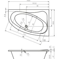 Riho Lyra 153x100 (левая, с ножками) Image #2