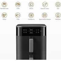 Аэрогриль (аэрофритюрница) Xiaomi Smart Double Stack Air Fryer 12L MAF-DS1201 (евровилка, черный) - Превью изображения №8 — Интернет-магазин Your Sale