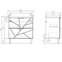 Volna Тумба Twing 80.2Y белый с умывальником Миранда Image #11
