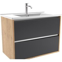 ЗОВ Тумба под умывальник Парма 70 P70LHO0MBPMC1A (дуб/черный) Image #1