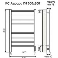 TERMINUS Аврора П8 500x800 9005 электро (черный) Image #3