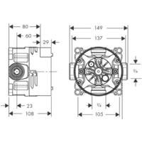Hansgrohe iBox universal со встроенными запорными клапанами 01850180 Image #2