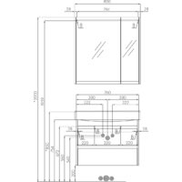 Акватон Тумба под умывальник Нортон 80 1A248901NT010 (белый/дуб эндгр.) Image #6