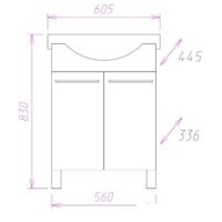 Onika Тумба Селигер 60.10 106006 с умывальником Селигер 60 1WH110268 (белый) Image #2