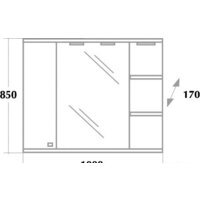 Onika Шкаф с зеркалом Эльбрус 100.02 правый (белый) [210004] Image #3