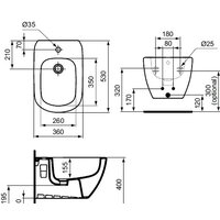 Биде Ideal Standard Tesi T355201 - Превью изображения №2 — Интернет-магазин Your Sale