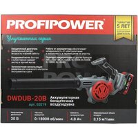 Садовая воздуходувка Profipower DWDUB-20V (с 1-им АКБ) - Превью изображения №12 — Интернет-магазин Your Sale