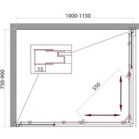 BelBagno UNIQUE-AH-2-100/115-75/90-P-Cr (рифленое стекло) Image #5