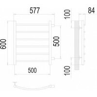 TERMINUS Классик П6 500x600 (боковое подключение 500, RAL 9005 черный) Image #2