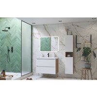 ЗОВ Тумба под умывальник Дион 80 D80LHO0M9003MKV5 (белый матовый/дуб) Image #3