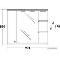 Onika Шкаф с зеркалом Эльбрус 90.02 правый (белый) [209004] Image #3