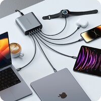 Сетевое зарядное Satechi 200W USB-C 6-Port GaN Charger ST-C200GM-EU - Превью изображения №5 — Интернет-магазин Your Sale