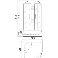 Душевая кабина River Nara Light 90/46 MT - Превью изображения №2 — Интернет-магазин Your Sale